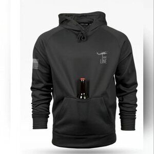 Nine Line The Pledge Black Raglan Tailgater Moisture Wicking Pullover Hoodie L